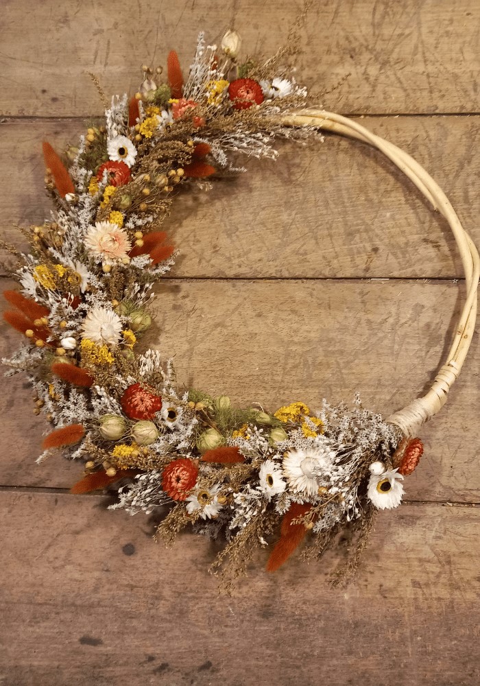créations artisanales en fleurs séchées